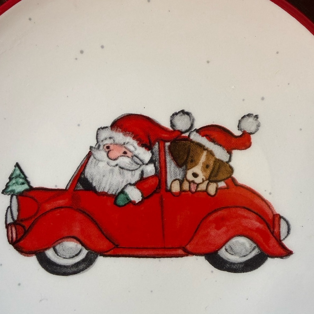 Set of 2 Peppermint & Pine Red Christmas Plates - Picture 6 of 7